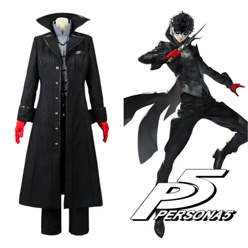 Persona 5 Джокер Косплей Костюм полный комплект джокер красивая Униформа Хэллоуин