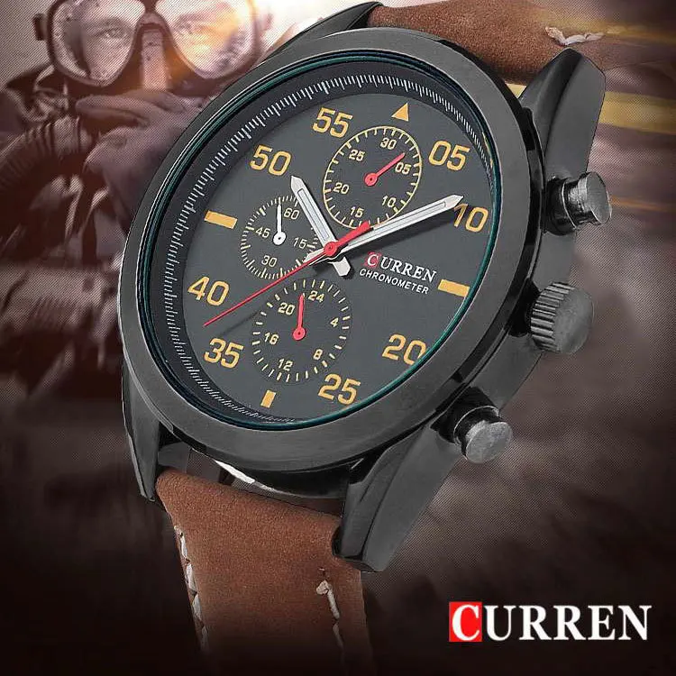 

NEW ARRIVAL CURREN Fashion Business Quartz Watch Men Sport Watches Military Watches Men Corium Leather Strap Army Wristwatch