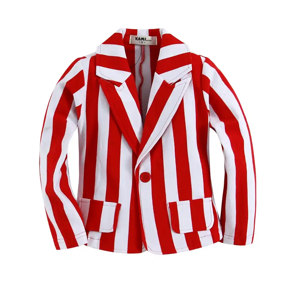 red jacket white stripes