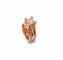 

Authentic 925 Sterling Silver 2016 new design rose gold wedding engagement ring set stamp 925