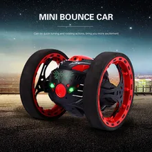 Mini Gifts Bounce Car PEG SJ88 2.4GHz RC Bounce Car with Flexible Wheels Rotation LED Light Remote Control Robot Car
