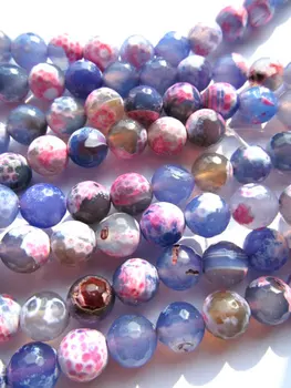 

new color-- agate bead round ball faceted purple pink red assortment jewelry beads 8mm--5strands 16inch/per strand
