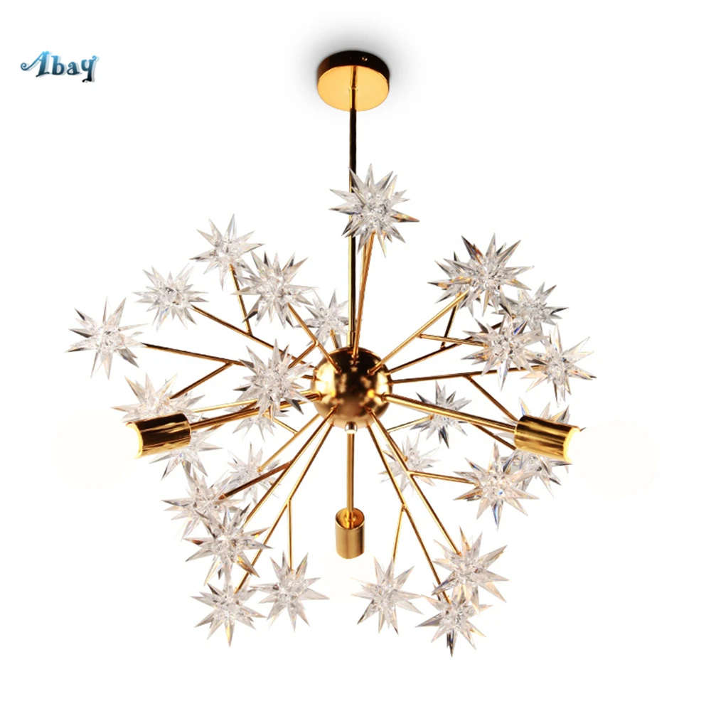 

Nordic Art Deco Snowflakes Crystal led Chandeliers for living room Hall Restaurant bar Modern dining room Chandelier Lighting