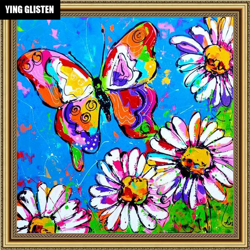 Блестят 5D DIY алмаз Painting'Oil живопись butterflɽiamond вышивка полный вышивки крестом