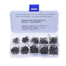 500 шт 10 размеры сортированы заточенные рыболовные Крючки приманки с коробкой для снастей