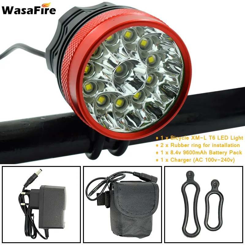 WasaFire 20000lm 12 * XM L T6 светильник для велосипеда онарь Головной фонарь фонасветильник