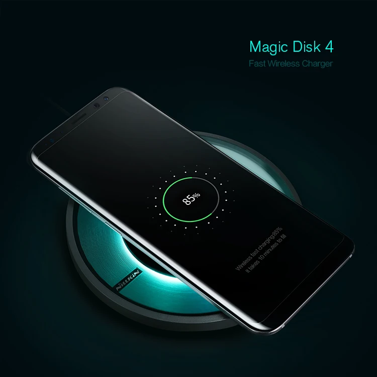 Qi беспроводной зарядный коврик Nillkin Magic Disk быстрое зарядное устройство для samsung Galaxy S7 S8 S9 Plus Note 8 Iphone x 7 8 plus цветной светодиодный