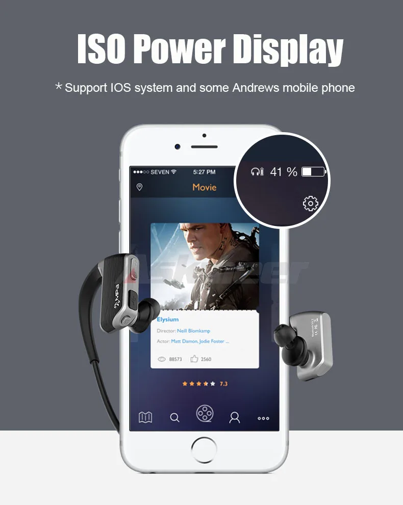 Askmeer J2 Wireless Bluetooth Earphone Sport Stereo Earbuds Headset In Ear Earpiece with Microphone+8GB Mp3 Player Two Play Mode (15)