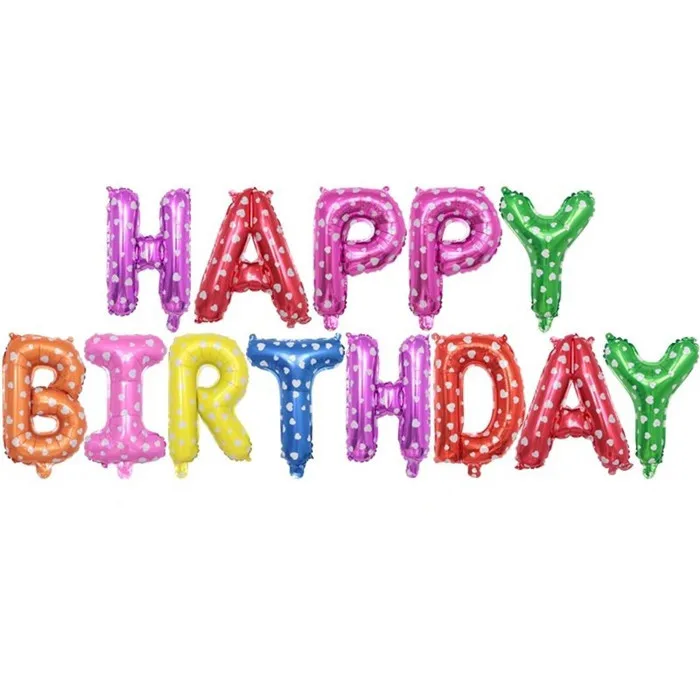 13 шт. 16 дюймов красочные шары с днем рождения буквы алфавита висячие украшения на день рождения дети ребенок душ фольги шар - Цвет: HappyBirthday H16