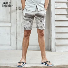 Enjeolon Топ Летние повседневные шорты Для мужчин хлопок сим-карты с цветочным принтом Шорты длиной до колена высокое качество K6277