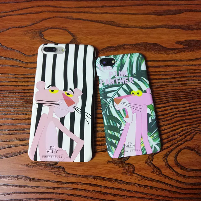 cute fashion pink panther sof cases for iphone 6 6s 6plus 7 7plus cover or protect 6 letters
