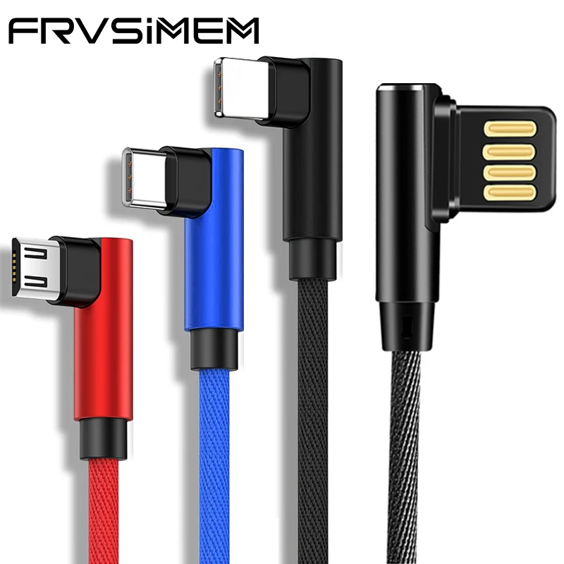 90 градусов USB C кабель для samsung huawei XiaoMi микро зарядное устройство Шнур Быстрый Micro USB 2A 3,0 3,1 type C кабель адаптер