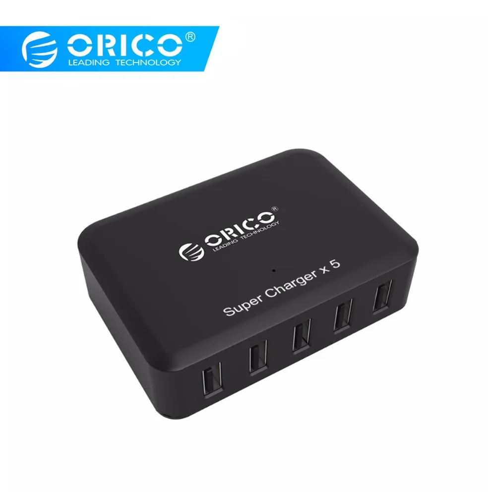 

ORICO Portable 5 Port USB Charger Micro USB Super Charger For Your Phone/Pad/ iphone 7/6s/6 - White / Black