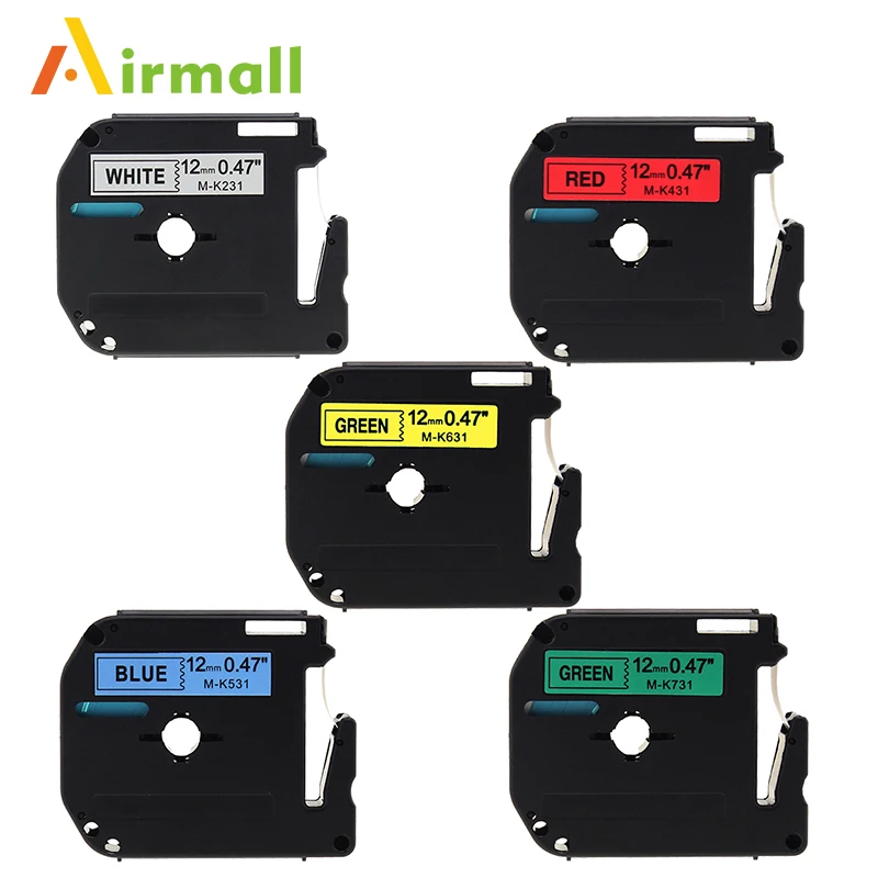 5 Pack Compatible Brother P touch M Tape M231, M431, M531, M631, M731