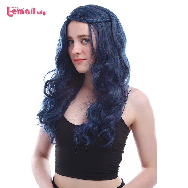 

L-email wig New Movie Evie Character Cosplay Wigs 60cm Long Wavy Braid Hair Heat Resistant Synthetic Hair Perucas Cosplay Wig