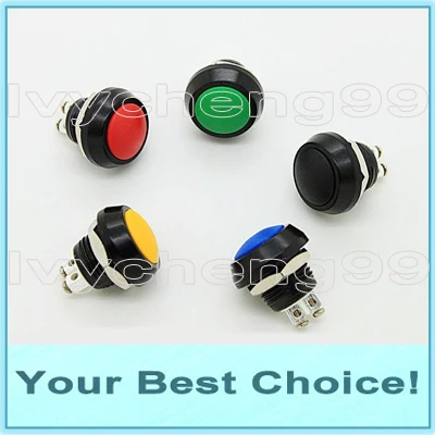 

100pcs/Lot 12mm Waterproof Momentary Metal Push Button Switch (DHL Free Shipping)