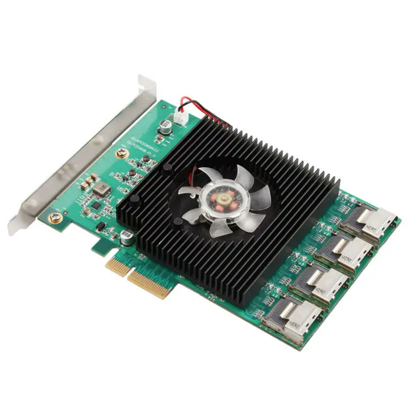 Набор микросхем Marvell 88SE9215 16 портов SATA 6G PCI Express плата контроллера PCI-e для SATA III 3,0 с mini sas на 4 sata кабеля