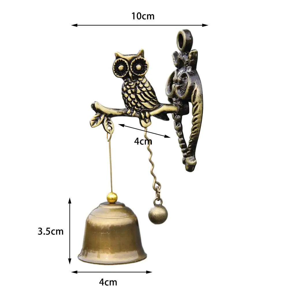 Дверной звонок сова животное дверной звонок настенный металлический дверной звонок чугунный Винтажный стиль садовая ферма дворовый корабль декоративный дверной звонок#4