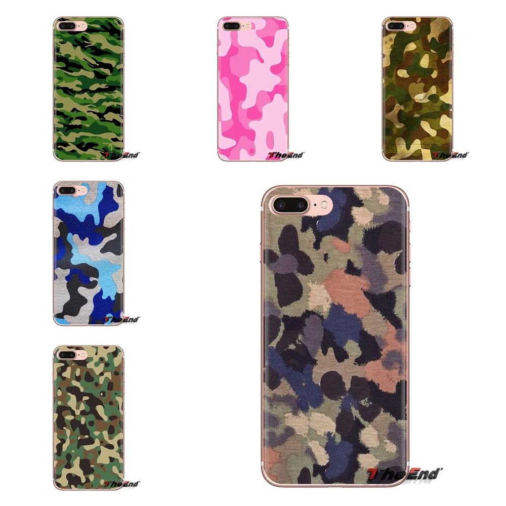 Colorful Army Camo Camouflage Skin For LG Spirit Motorola Moto X4 E4 E5 G5 G5S G6 Z Z2 Z3 G2 G3 C Play Plus Mini TPU Shell Cases |