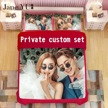 

JaneYU Private Custom Set 3d 4pcsbedding sets duvet cover set bedsheet Pillowcase queen king size Cotton/Polyester Bedlinen