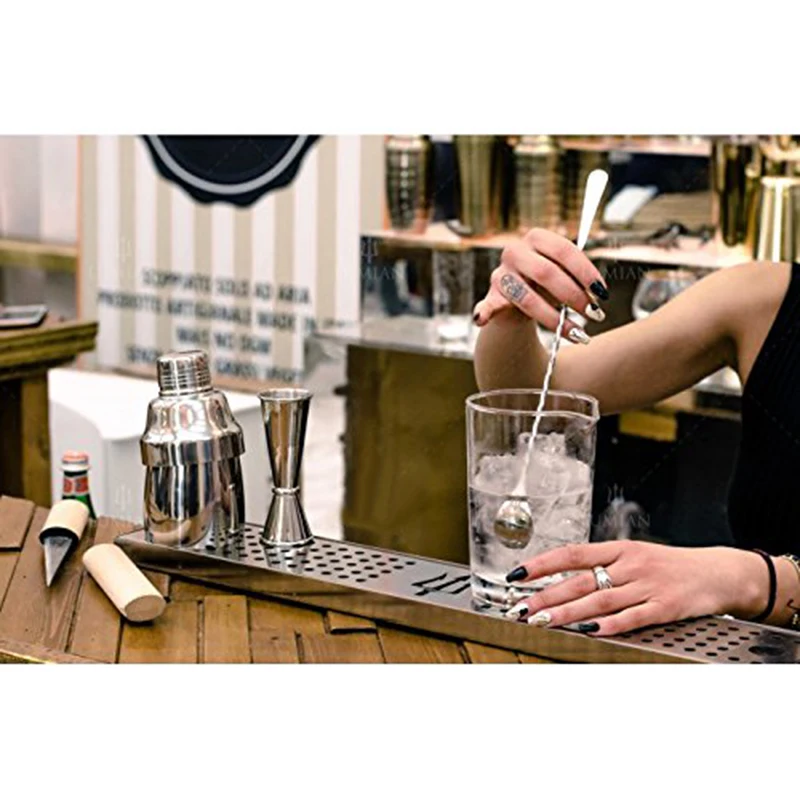 50PCS Cocktail Bar Spoon Hoffman Silver Bartender Professional Cocktail