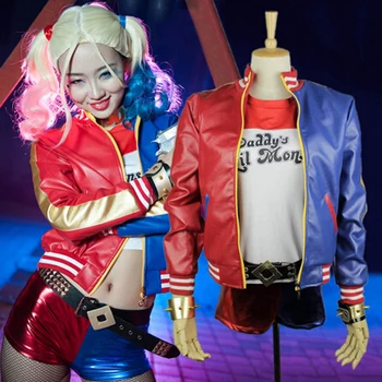 

New Batman Harley Quinn Suicide Squad Costume Adult women Cosplay Costume Full Set halloween costumes for women