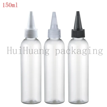 

50pcs 150ml clear liquid plastic bottles with pointed mouth cap,150g big size lotion cosmetic packaging containers bottles
