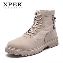XPER/брендовые осенне-зимние мотоциклетные ботильоны; мужская обувь на шнуровке; мужские рабочие армейские ботинки; Черная удобная обувь;# XP069