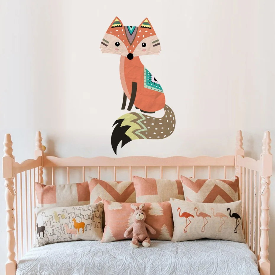 Cute Woodland Fox Wall Sticker Removable Vinyl God Tribal Fox Wall