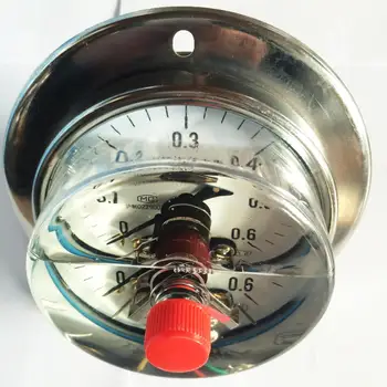 

YNXC-100 0-0.6Mpa axial seismic electric contact pressure gauge Shanghai Zhengbao pressure gauge