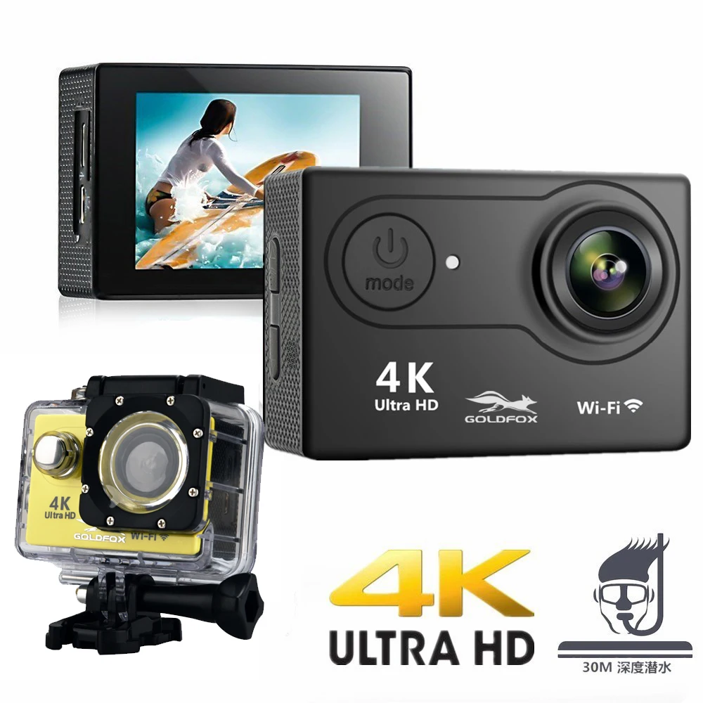 H9R H9 Action Camera Ultra HD 4K WiFi 2.0" 170D Underwater Waterproof