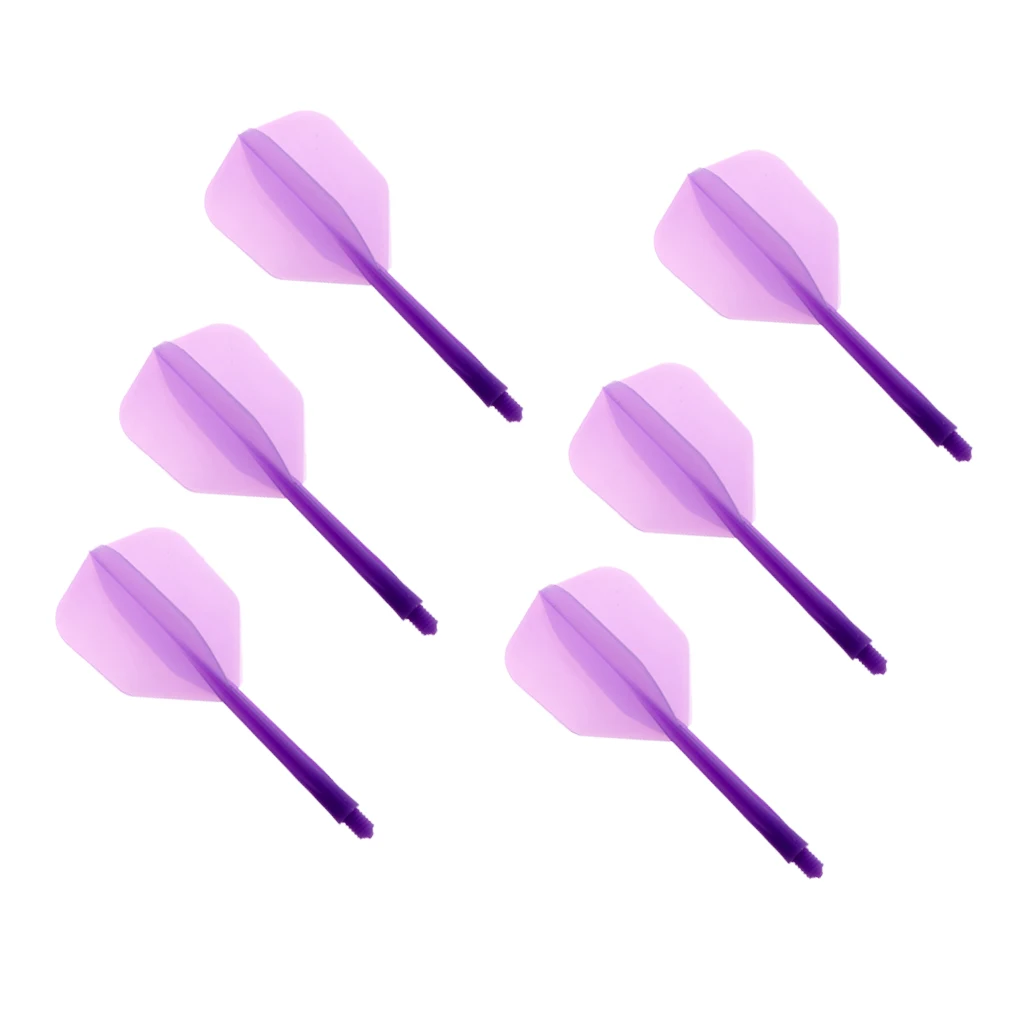 Set of 6 2BA Thread Dart Shafts with Transparent Dart Flights MultiColor Dart Shafts and Dart Flights Flights Dart Accessories 
