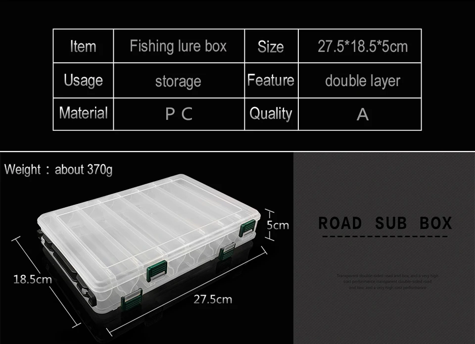 27 см* 18 см* 5 см 14 отсеков двухсторонняя Рыболовная Приманка Крючки снасти водонепроницаемый ящик для хранения Рыболовные Снасти Коробка
