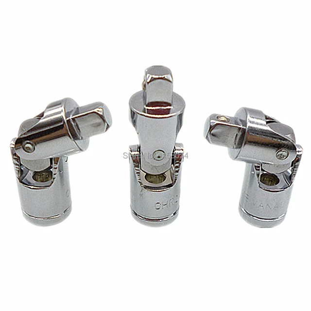 3pc 1/4" Square Drive Universal Joint Socket Set Flexible Swivel Joint