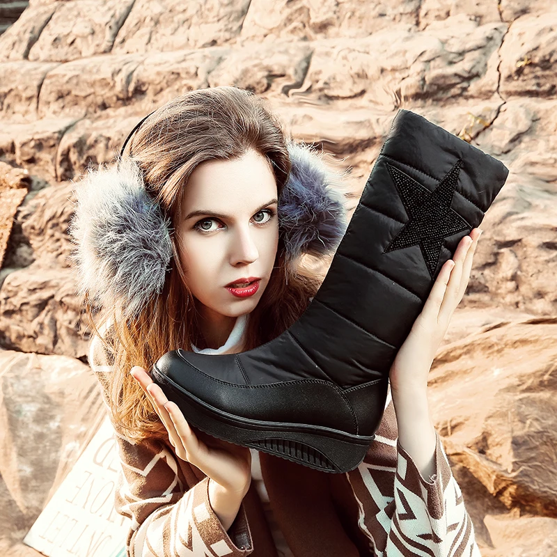 XiuNingYan Russian Famous Brand Winter Boots Women High Quality Women's Winter Shoes Female Snow Boots Comfortable Woman Shoes