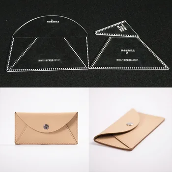 

Female wallet acrylic template envelope hand bag paper pattern DIY handmade leather durable mold version sewing pattern19x9X1cm