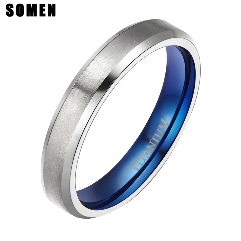 4 мм синяя инкрустация титановые кольца для женщин модные обручальные кольца любовь женские обручальные обещания ювелирные изделия anillos mujer sieraden