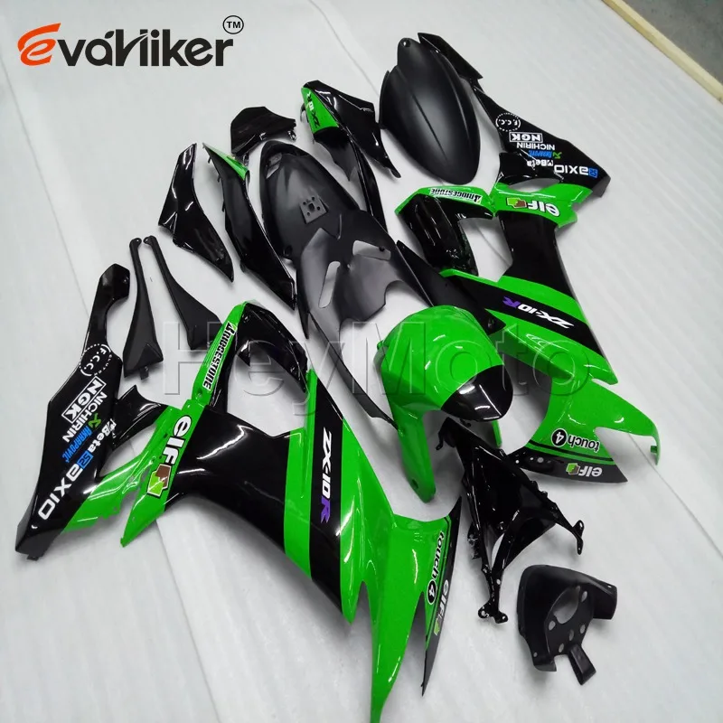 Изготовленный на заказ мотоцикл капот для ZX-10R 2008 2009 2010 ZX10R ABS пластик Комплект мотоцикл обтекатель+ подарки зеленый красный H2 - Цвет: N