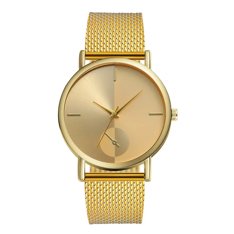 Женские брендовые часы с кожаным ремешком, Высококачественный золотой браслет, кварцевые часы для женщин, женские наручные часы, часы женские - Color: Gold
