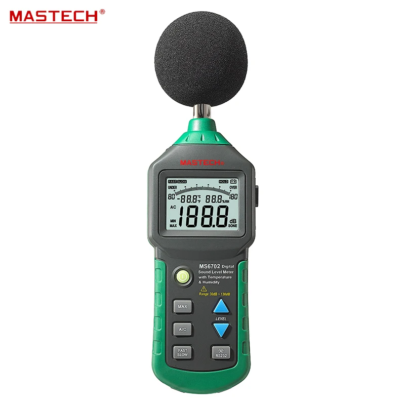 

MS6702 30dB 130dB Digital Sound Level Meter with Temperature Measuring