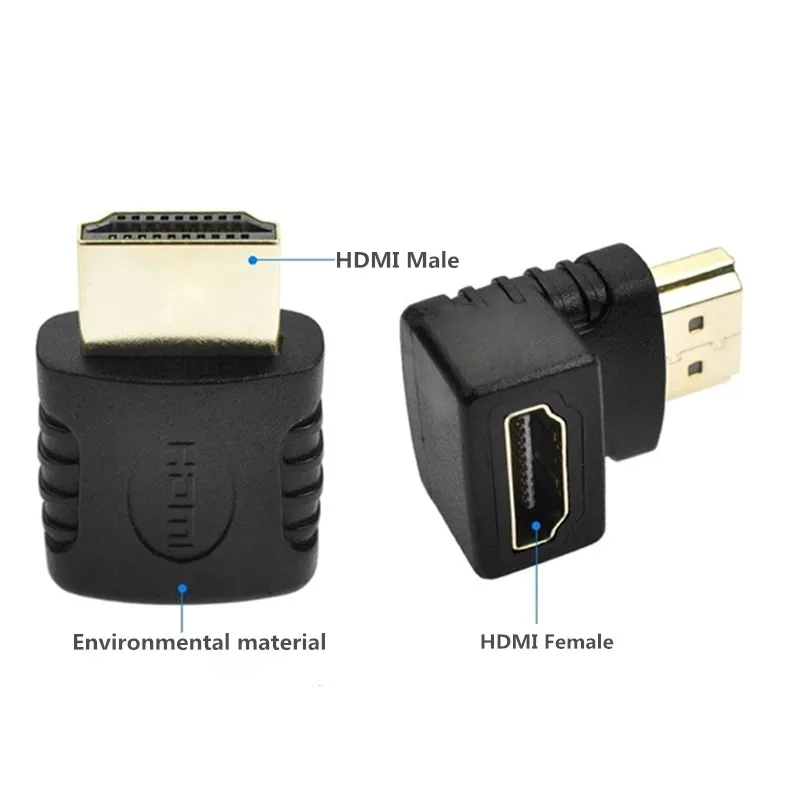 DZLST 90 градусов угол HDMI к HDMI мужчин и женщин Переходный кабель конвертер удлинитель для 1080P HDTV для Hdmi адаптер