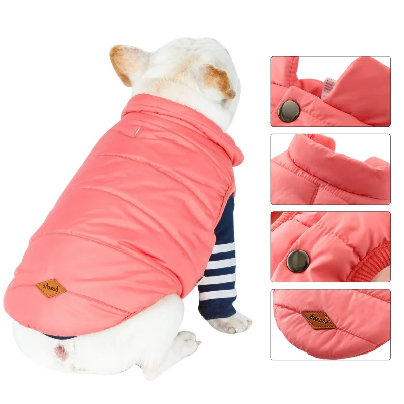 

Pet Dog Winter Thicken Warm Jacket Puppy Cotton Coats for Autumn and Winter Solid Cloth Jacket for Chihuahua Teddy Clothing