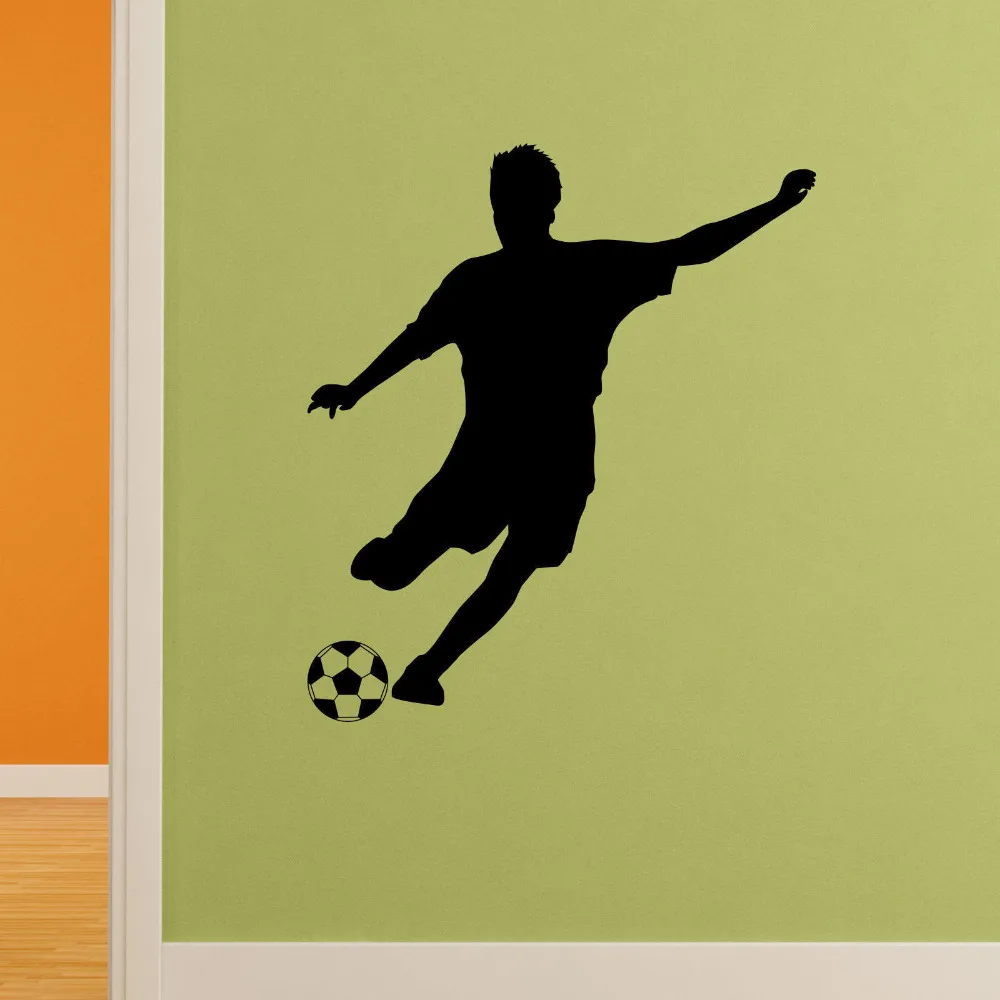 SOCCER PLAYER Removable Vinyl Art Wall Sports Decalsin Wall Stickers