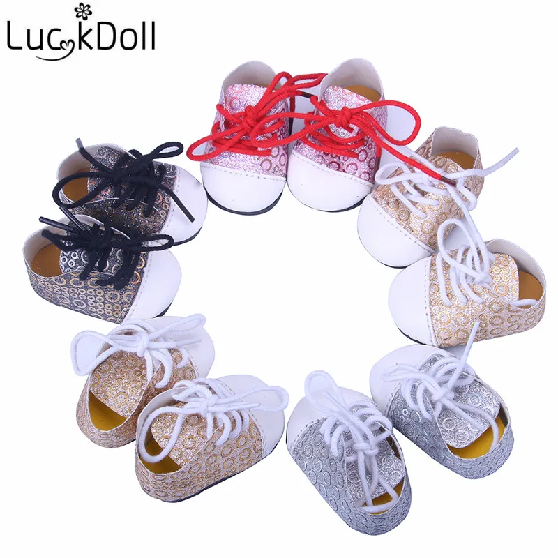 LUCKDOLL/обувь принцессы с круглым носком подходит для 18 дюймов американский размер