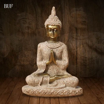 

BUF Buddhism Adornment Statue Tathagata India Yoga Mandala Buddha Sculptures Resin Craft Amitabha Buddha statue figurine