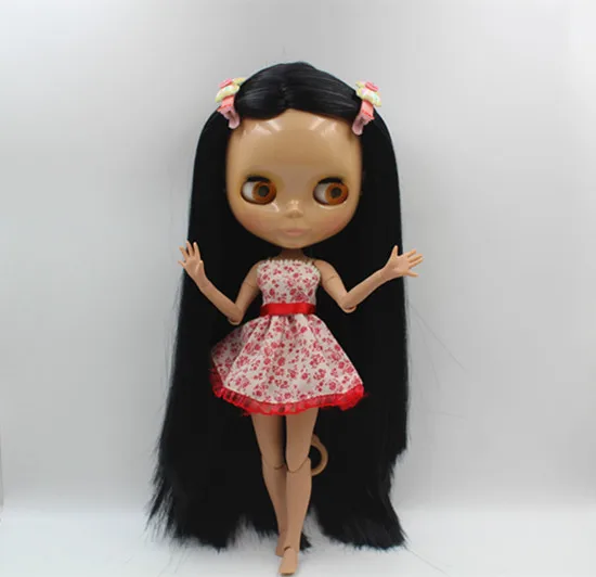 Кукла blygirl blyth черные прямые волосы кукла без одежды загара кожи сустава тела 19 суставов DIY кукла может изменить макияж