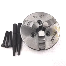 CNC 3 челюсти 100 мм токарный патрон Самоцентрирующийся " Мини Ручной патрон K01-100B закаленная сталь для дерева токарный станок