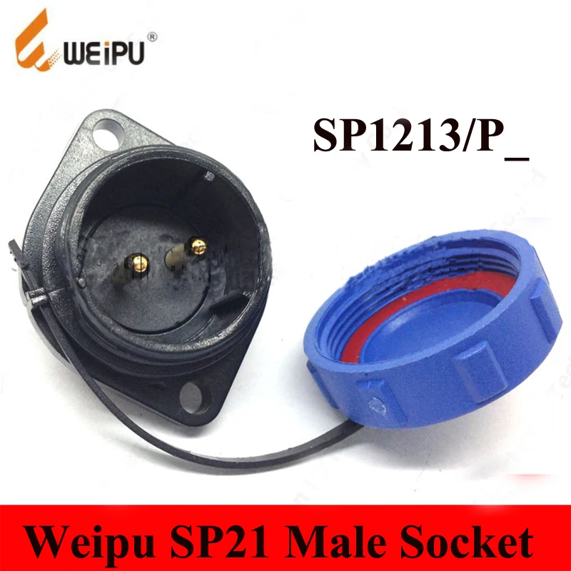 

Original Weipu SP21 Connector SP2113/P 2 3 4 5 7 9 12 Pin IP68 Waterproof Male 2-Hole Flange Socket With Dust Cap SP2113/P*