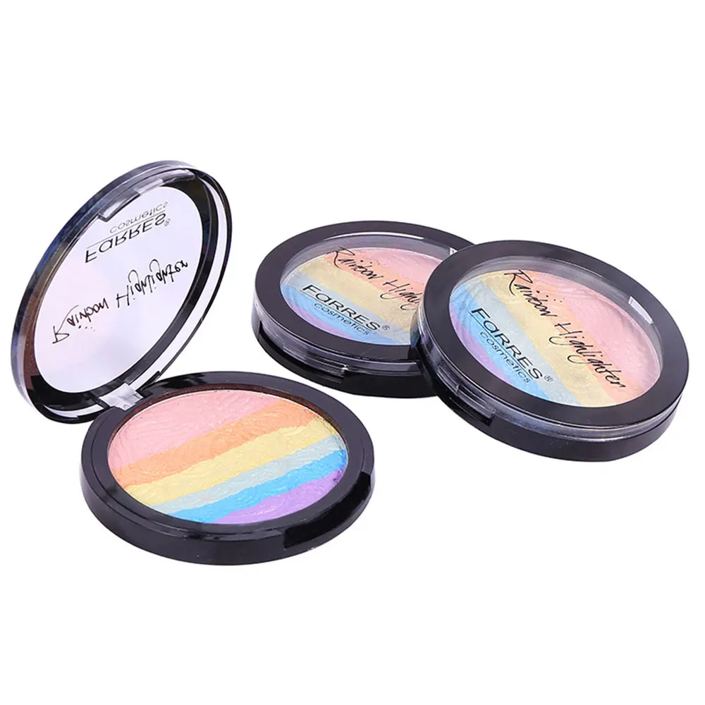 

Rainbow Glow Kit Highlighter Face Powder Makeup Shimmer Highlighter Palette Face Contour Bronzer Press Pigment Brighten Cosmetic