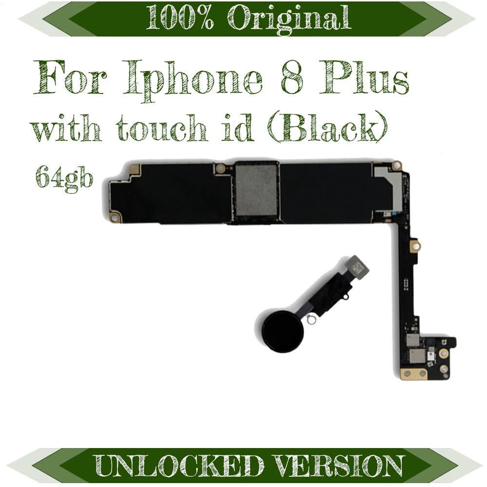 

Space Gray 64GB Motherboard for iPhone 8 plus 5.5inch Logic Board with full chips all funcion iOS install clean iCloud Unlocked
